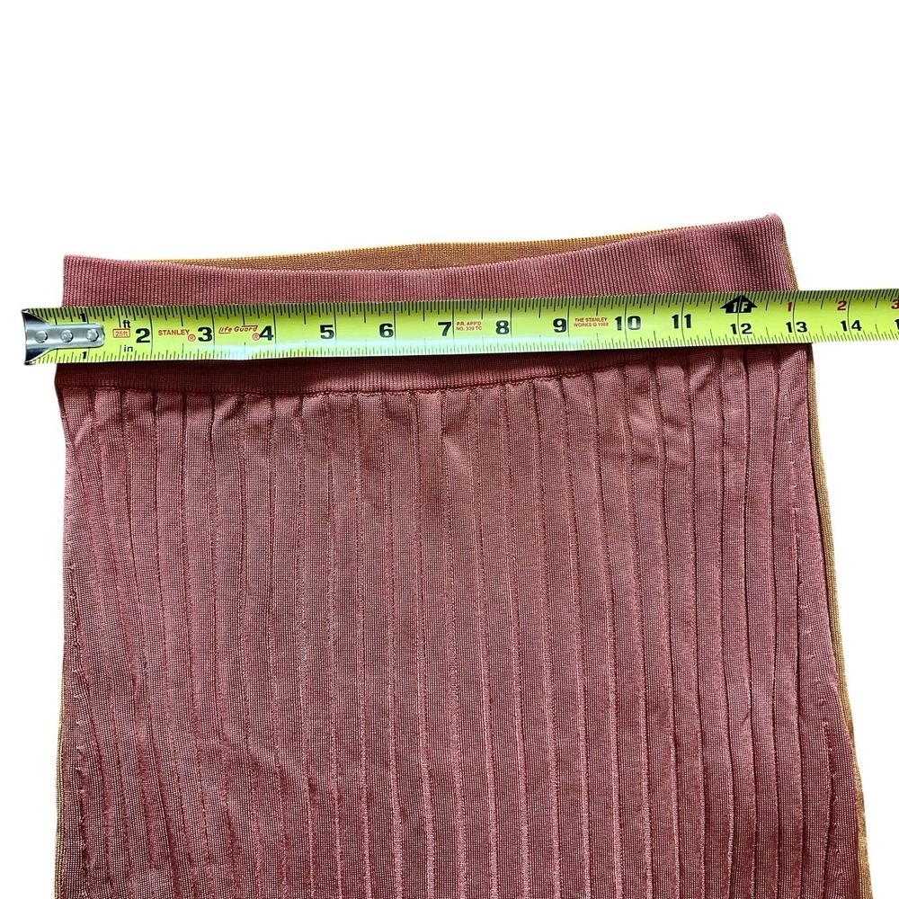 PARTOW Ribbed Knit Polo Shirt Set Brown Pink XS Made in Italy - Picture 11 of 16
